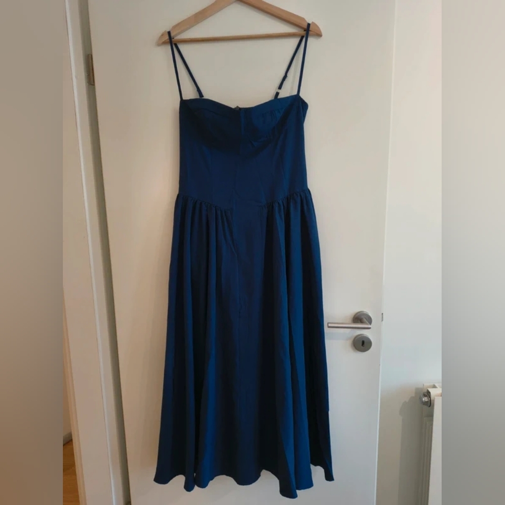 Chic Strapless Blue Dress